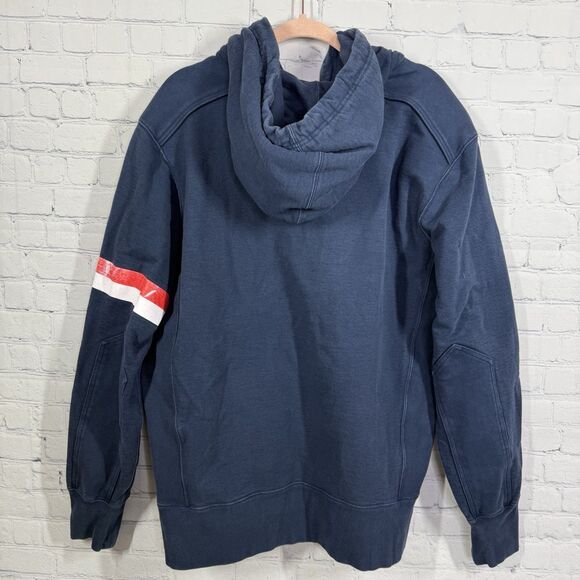 American Giant Hoodie Men Plus XXL Blue Strip Heavyweight Full Zip Sweatshirt - Picture 2 of 16